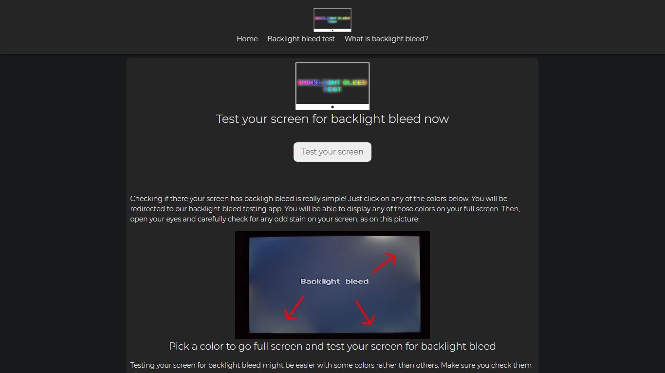 Test if your screen has backlight bleed - BacklightBleedTest.org